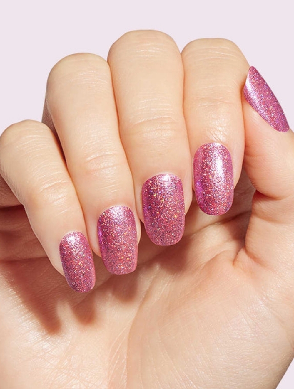 Color Street Czech Me Out  Pink Glitter Nail Strips, New